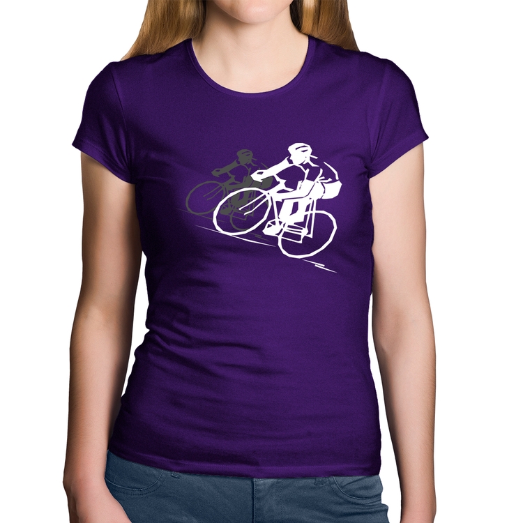 Baby Look Algodão Bike Corrida - Roxa