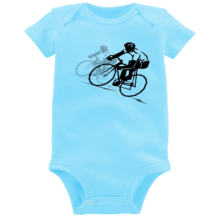 Body Bebê Bike Corrida - Azul Bebê