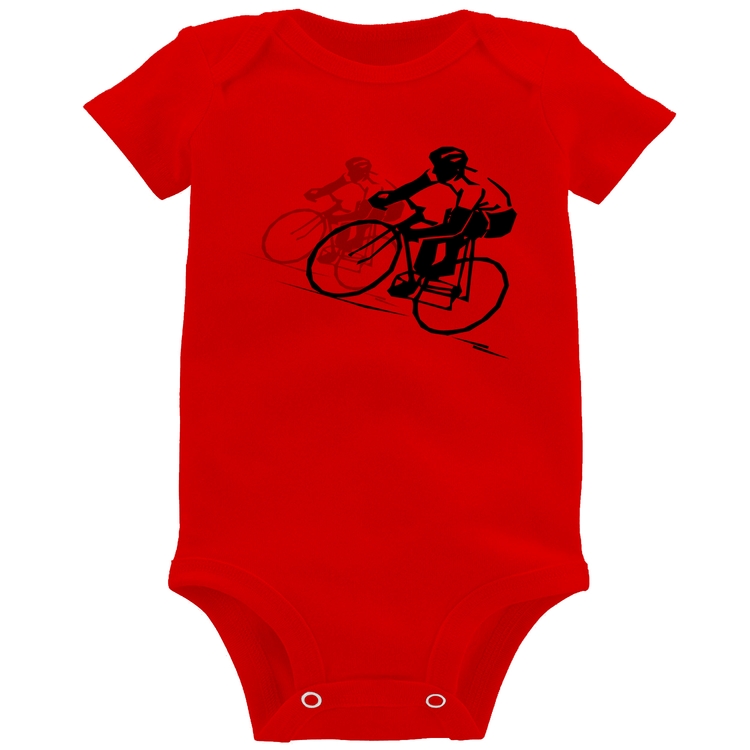 Body Bebê Bike Corrida - Vermelho