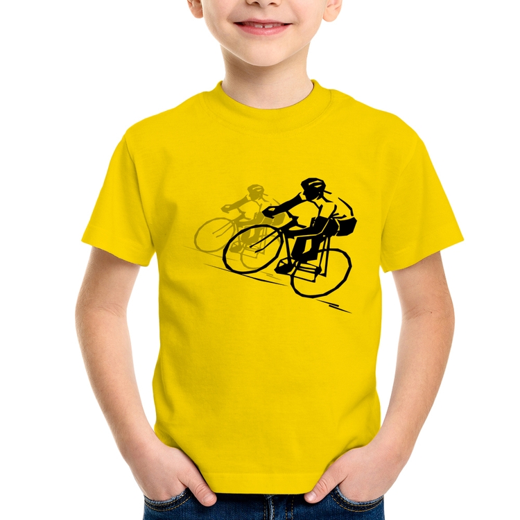 Camiseta Infantil Bike Corrida - Amarela