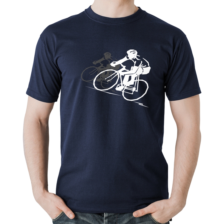 Camiseta Algodão Bike Corrida - Marinho