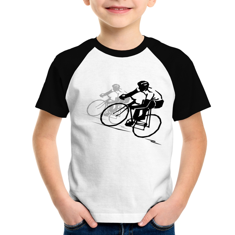 Camiseta Raglan Infantil Bike Corrida