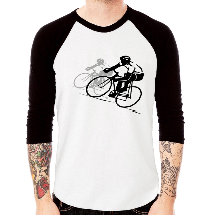 Camiseta Raglan Bike Corrida Manga 3/4