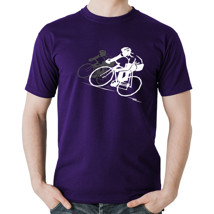 Camiseta Algodão Bike Corrida - Roxa