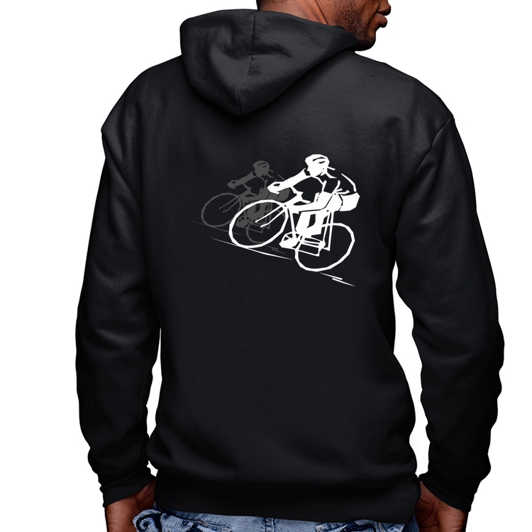 Blusa Moletom Bike Corrida Masculina com Capuz e Zíper