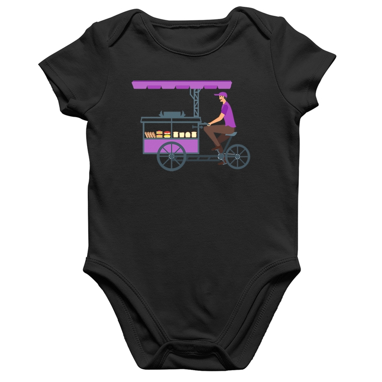 Body Bebê Algodão Bike Food