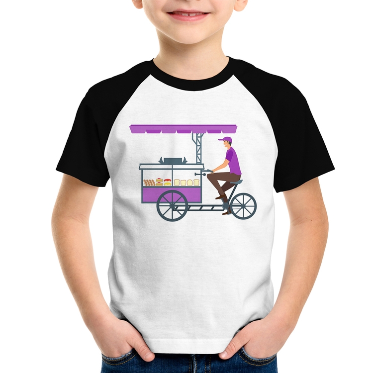Camiseta Raglan Infantil Bike Food