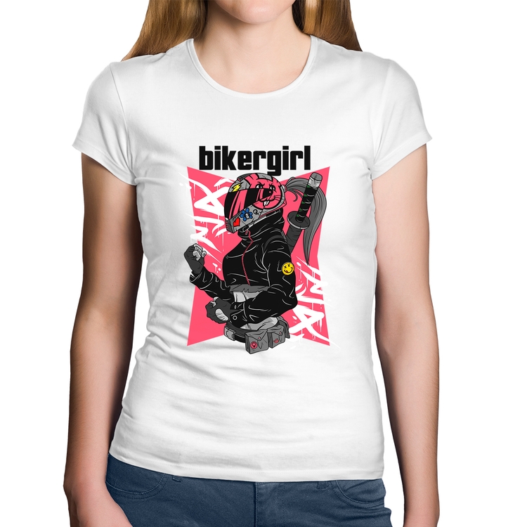 Baby Look Algodão Biker Girl - Branca