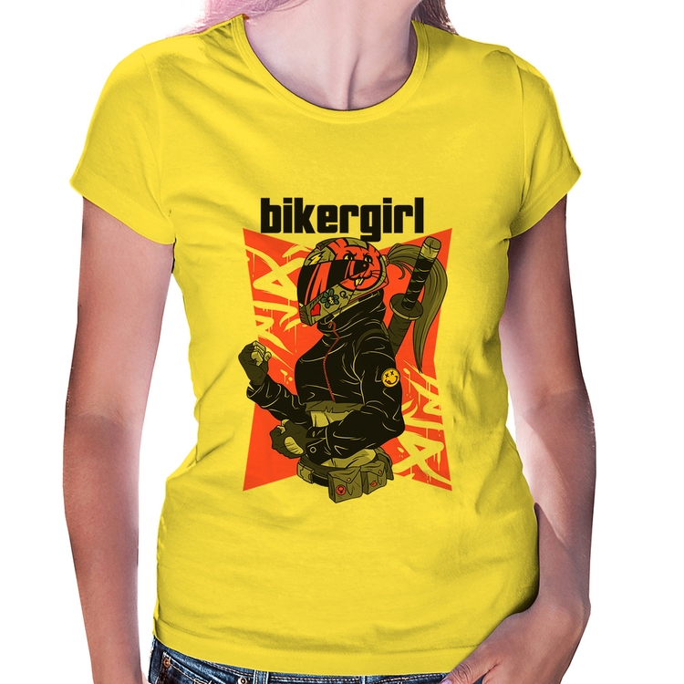 Baby Look Biker Girl - Amarela