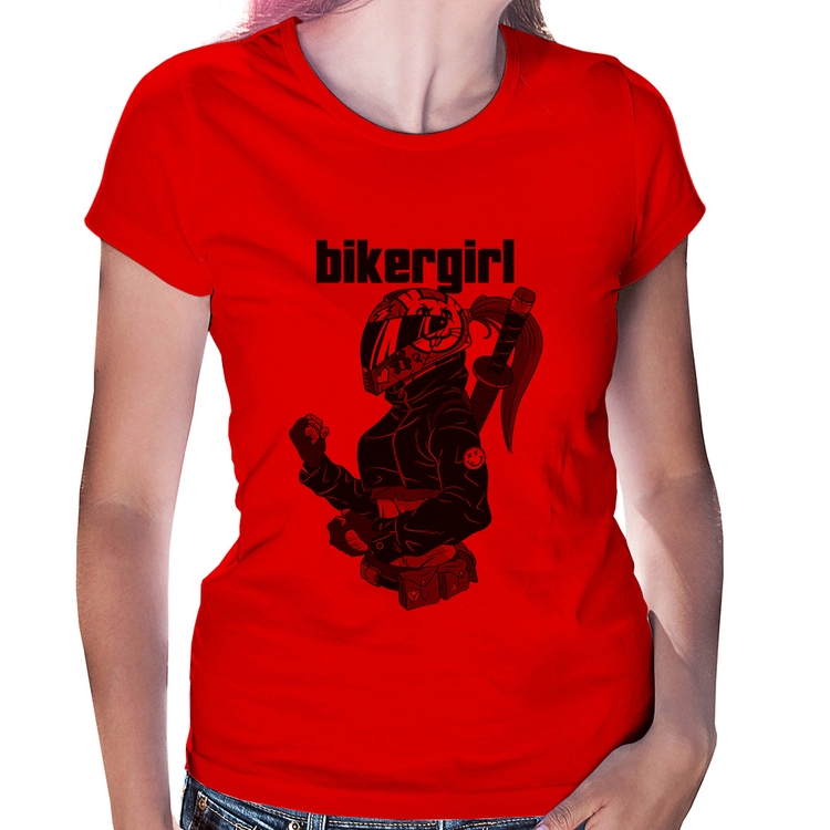 Baby Look Biker Girl - Vermelha