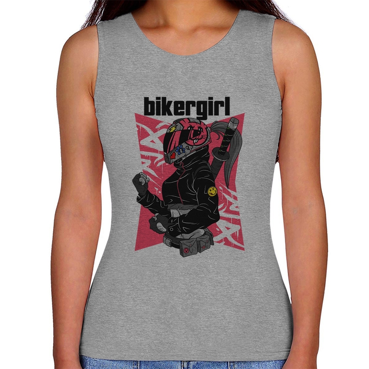 Regata Feminina Biker Girl - Cinza