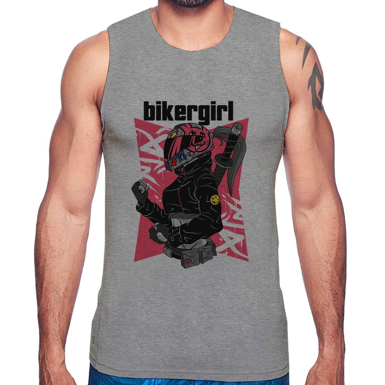 Regata Biker Girl - Cinza