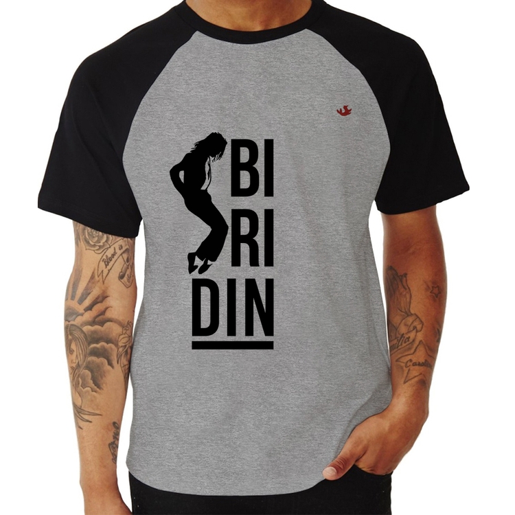 Camiseta Raglan Biridin - Cinza/Preto
