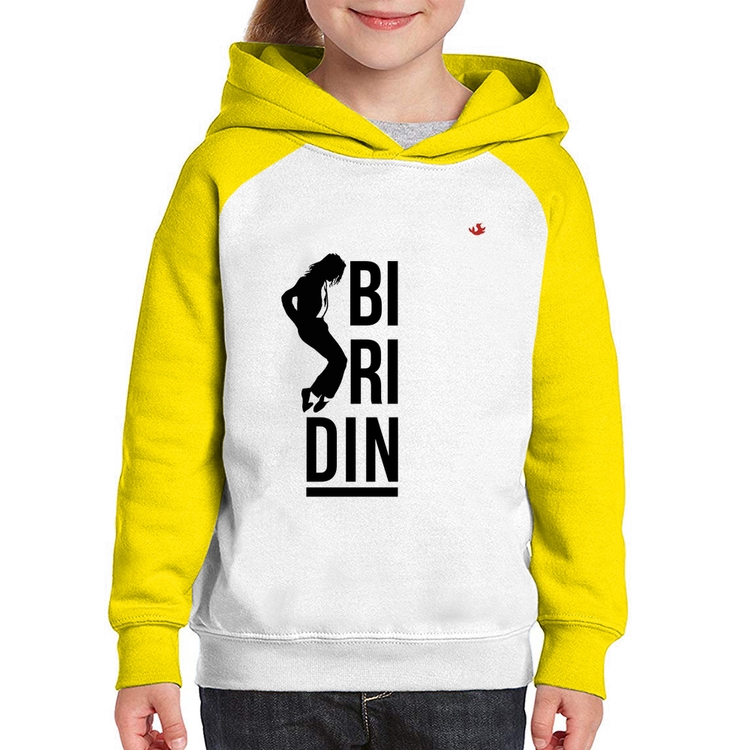 Moletom Infantil Biridin - Branco/Amarelo