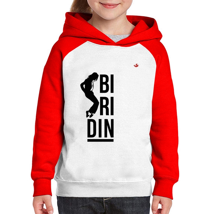 Moletom Infantil Biridin - Branco/Vermelho
