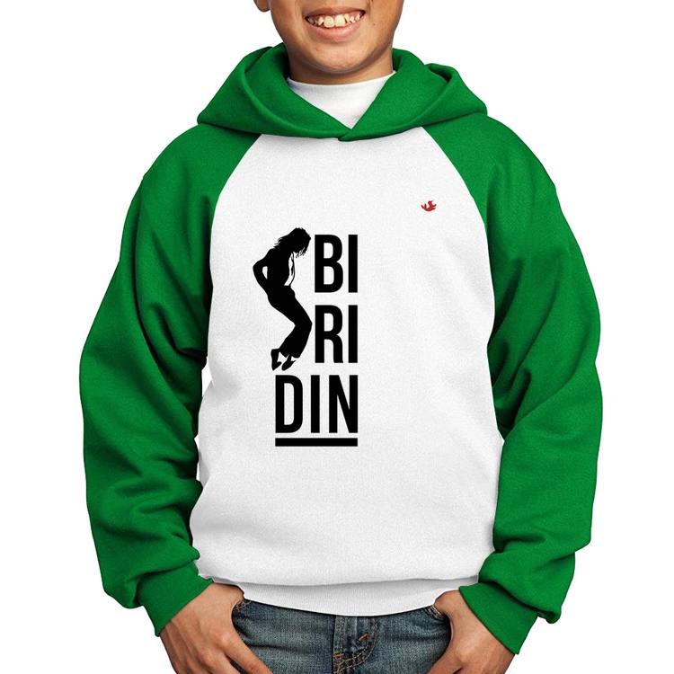 Moletom Infantil Biridin - Branco/Verde