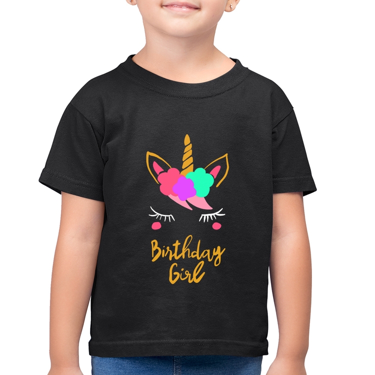 Camiseta Algodão Infantil Birthday Girl