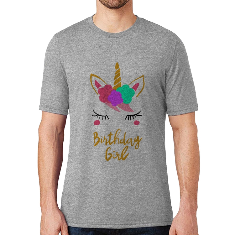 Camiseta Birthday Girl - Cinza