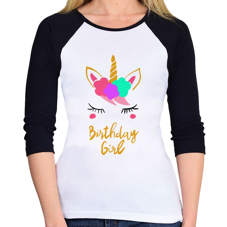 Baby Look Raglan Birthday Girl Manga 3/4