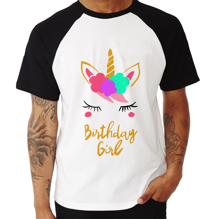 Camiseta Raglan Birthday Girl