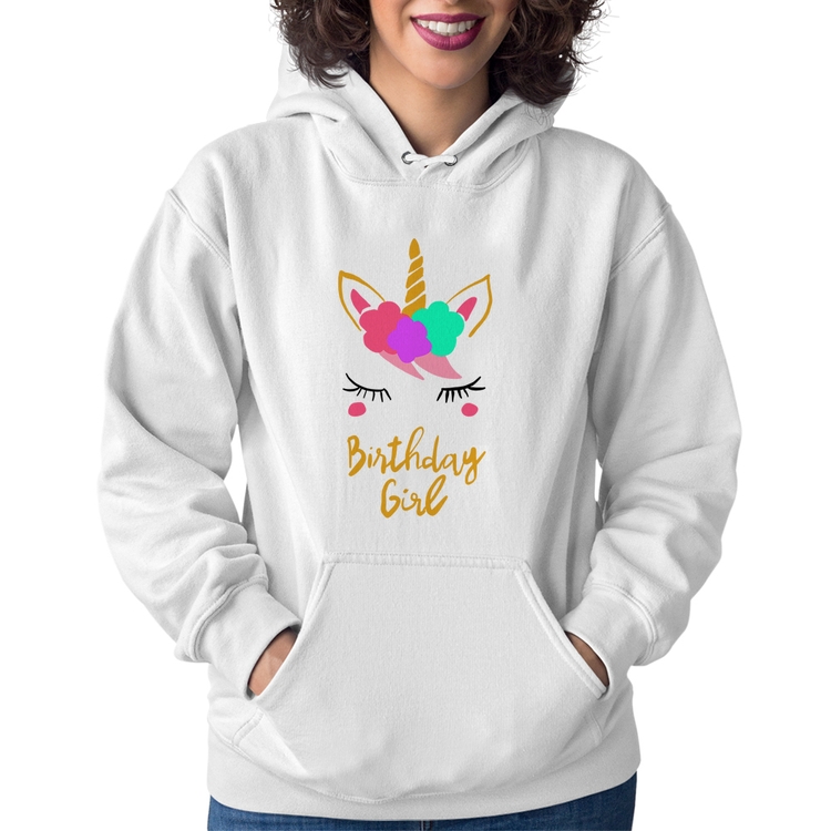 Moletom Feminino Birthday Girl - Branco