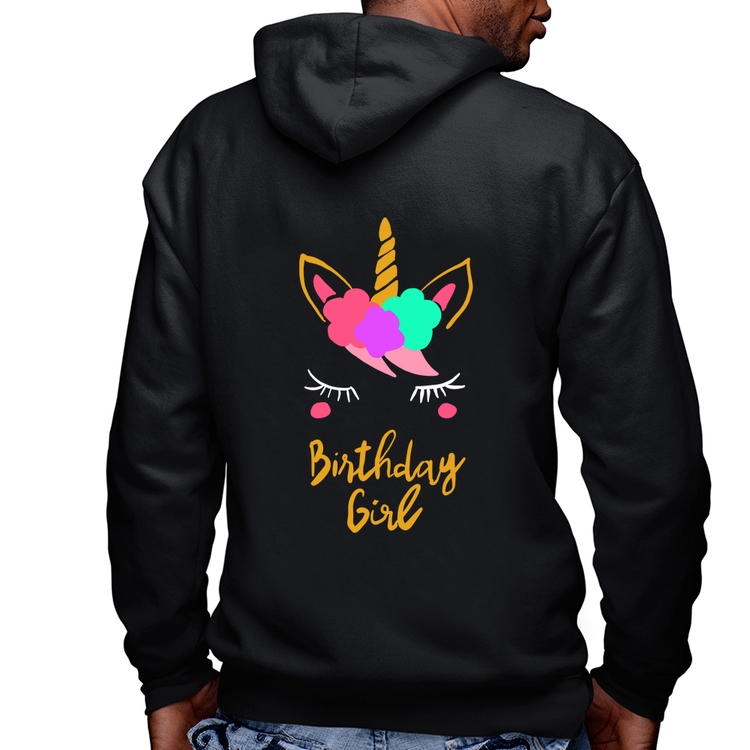 Blusa Moletom Birthday Girl Masculina com Capuz e Zíper
