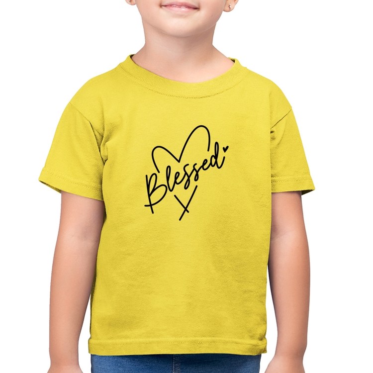 Camiseta Algodão Infantil Blessed Heart - Amarelo Canário