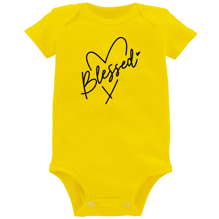 Body Bebê Blessed Heart - Amarelo