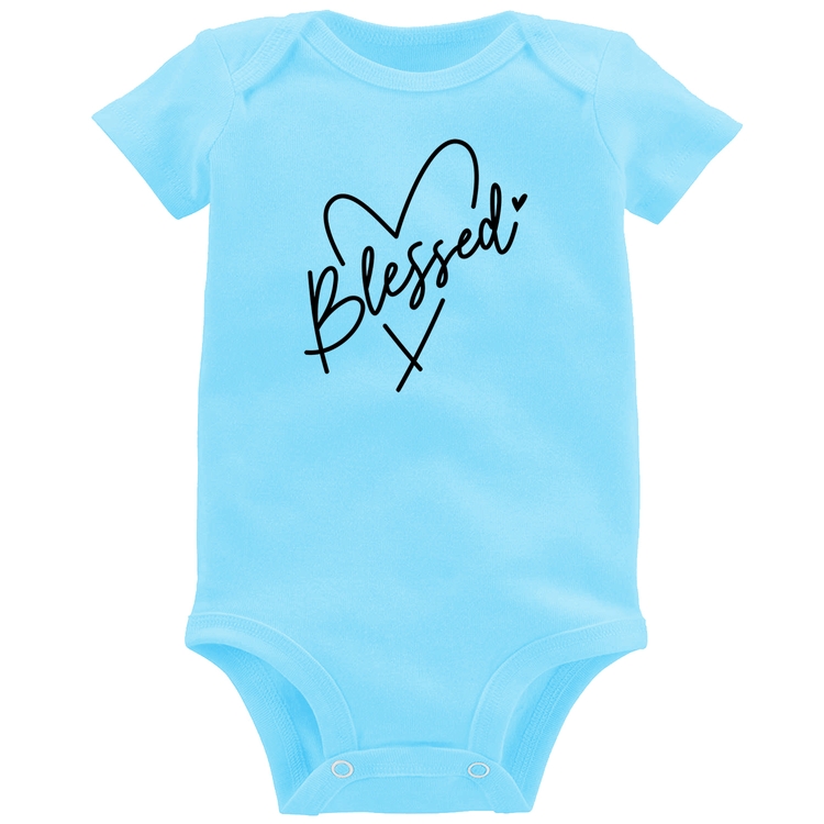 Body Bebê Blessed Heart - Azul Bebê