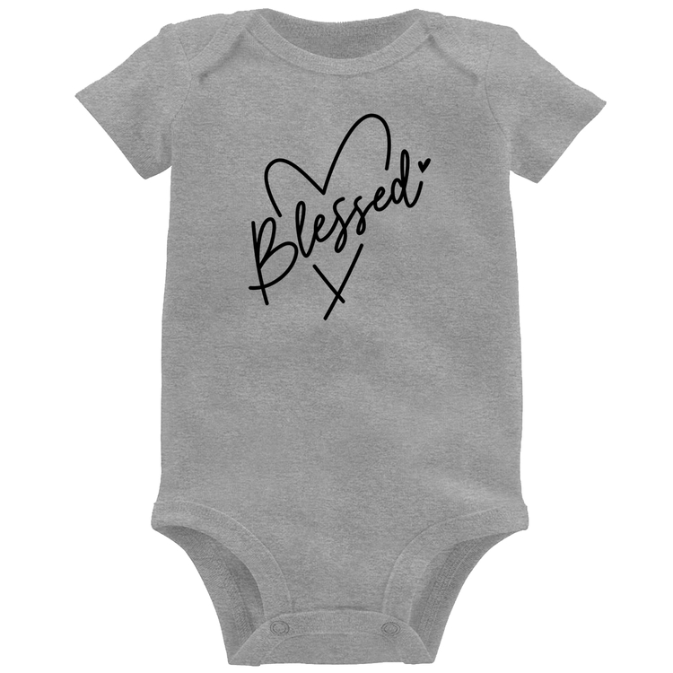 Body Bebê Blessed Heart - Cinza