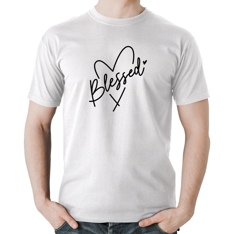 Camiseta Algodão Blessed Heart - Branca
