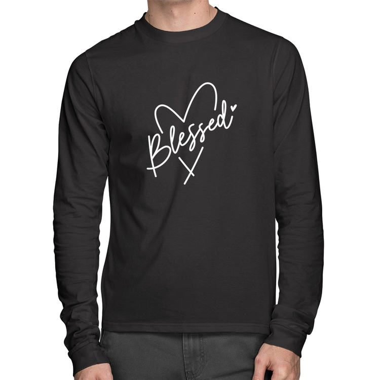 Camiseta Algodão Blessed Heart Manga Longa