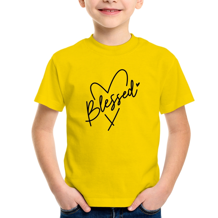 Camiseta Infantil Blessed Heart - Amarela