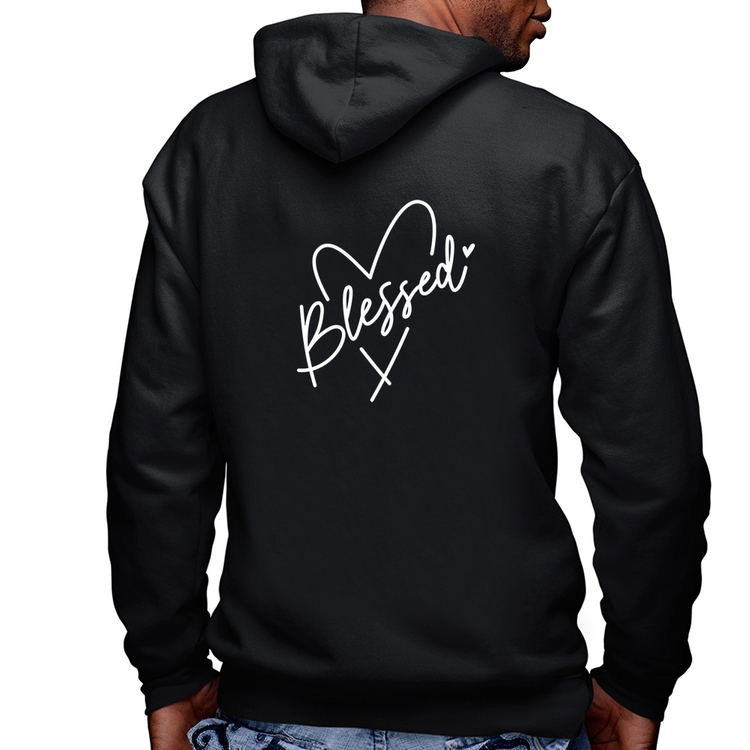 Blusa Moletom Blessed Heart Masculina com Capuz e Zíper