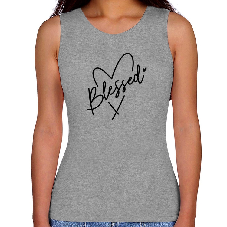 Regata Feminina Blessed Heart - Cinza