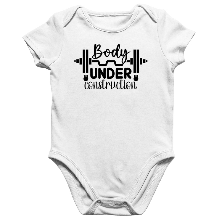 Body Bebê Algodão Body Under Construction - Branco