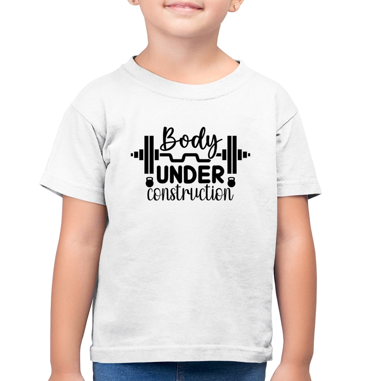 Camiseta Algodão Infantil Body Under Construction - Branca