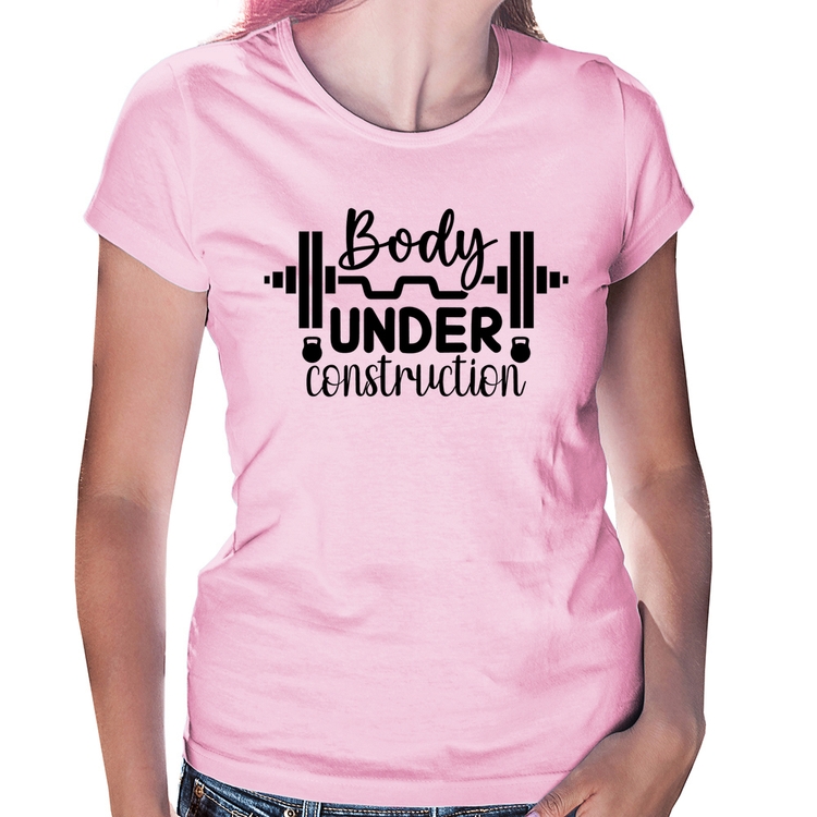 Baby Look Body Under Construction - Rosa Bebê