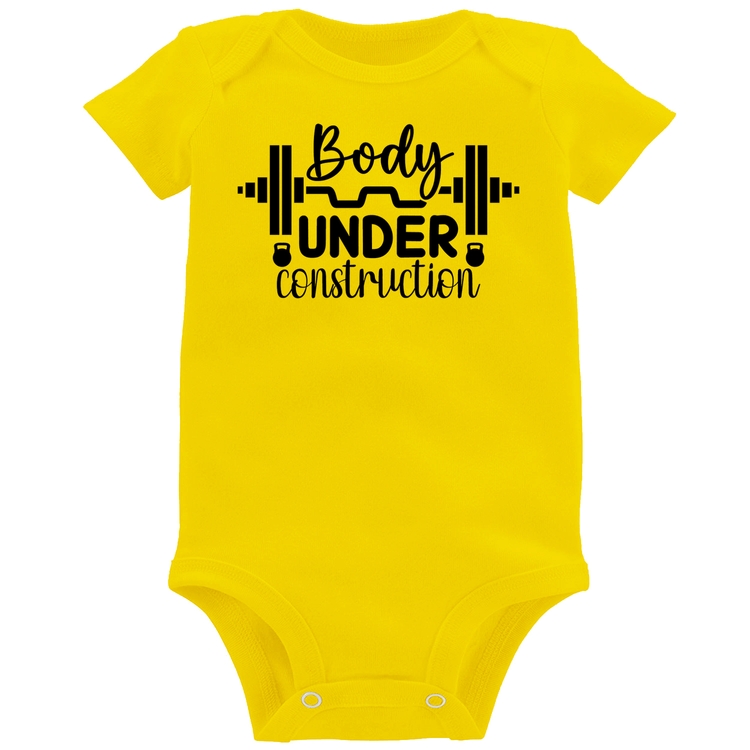 Body Bebê Body Under Construction - Amarelo