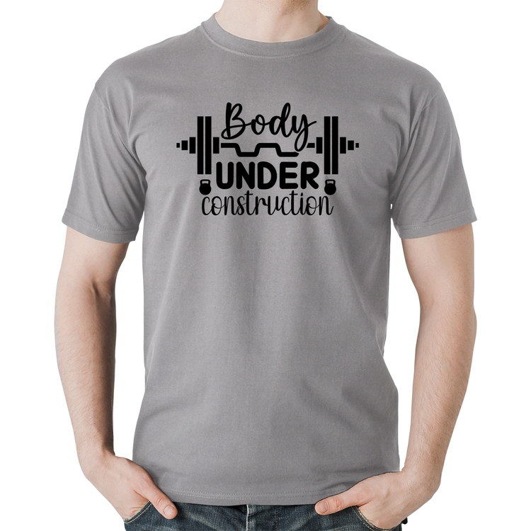 Camiseta Algodão Body Under Construction - Cinza