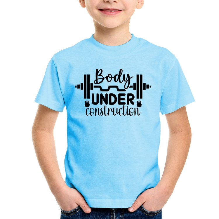 Camiseta Infantil Body Under Construction - Azul Bebê