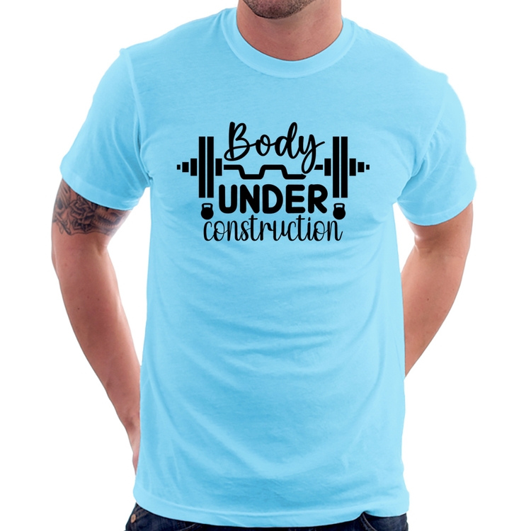 Camiseta Body Under Construction - Azul Bebê