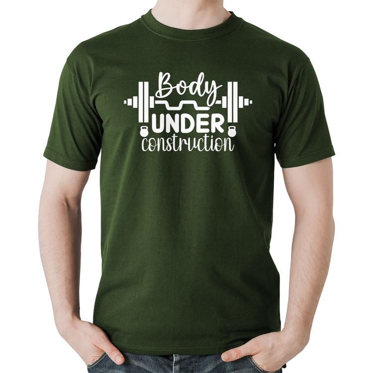 Camiseta Algodão Body Under Construction - Musgo