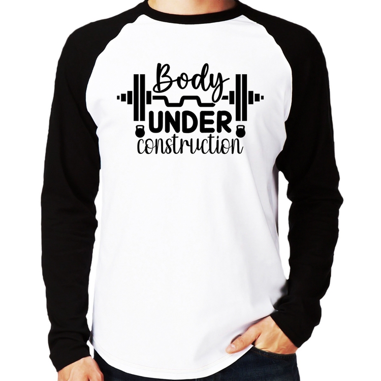 Camiseta Raglan Body Under Construction Manga Longa