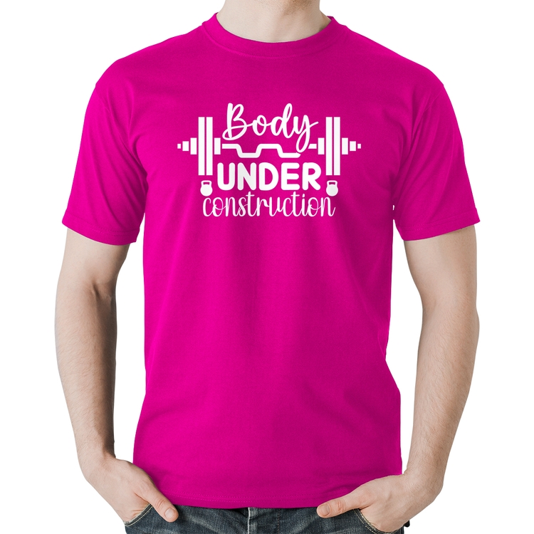 Camiseta Algodão Body Under Construction - Rosa