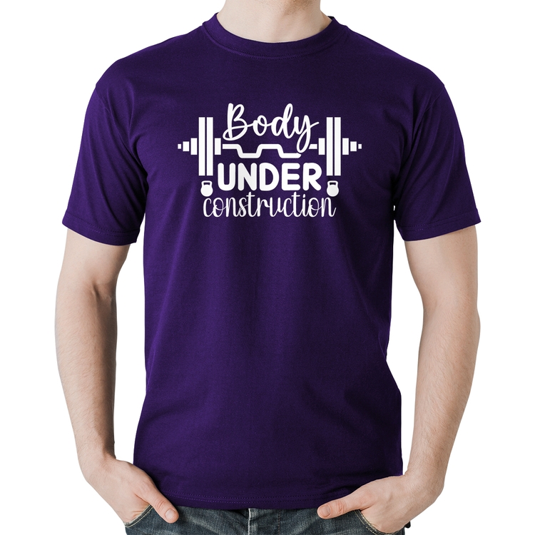 Camiseta Algodão Body Under Construction - Roxa