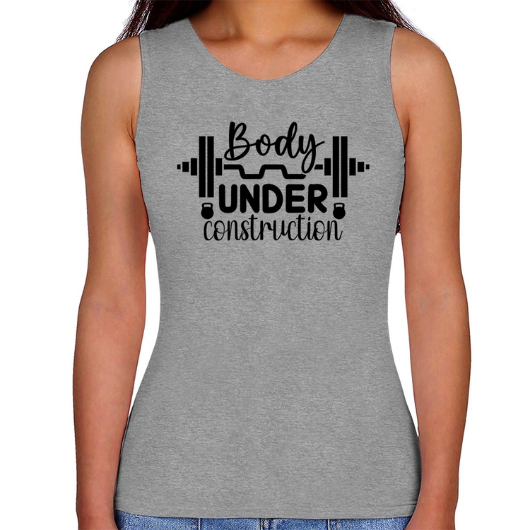 Regata Feminina Body Under Construction - Cinza