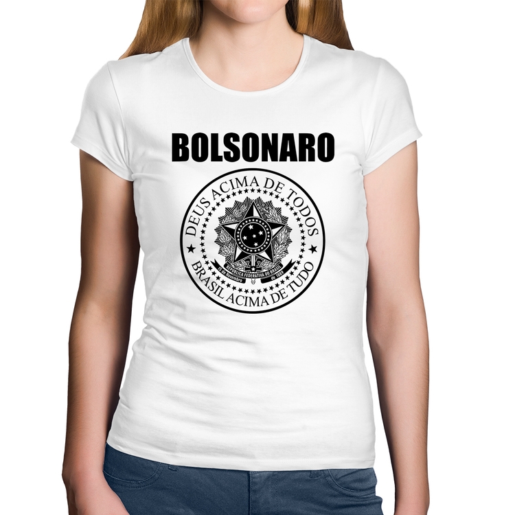 Baby Look Algodão Bolsonaro Brasil Acima de Tudo Deus Acima de Todos - Branca