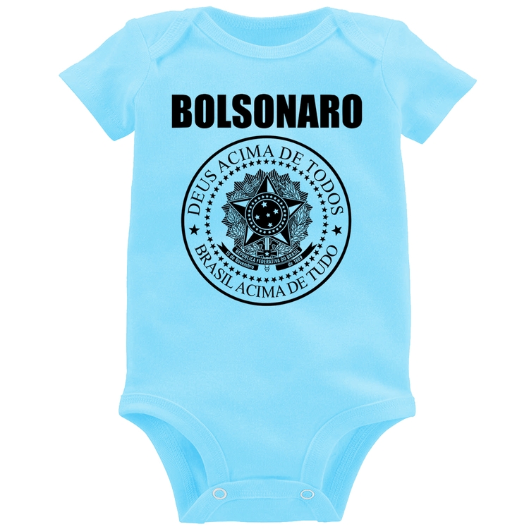 Body Bebê Bolsonaro Brasil Acima de Tudo Deus Acima de Todos - Azul Bebê