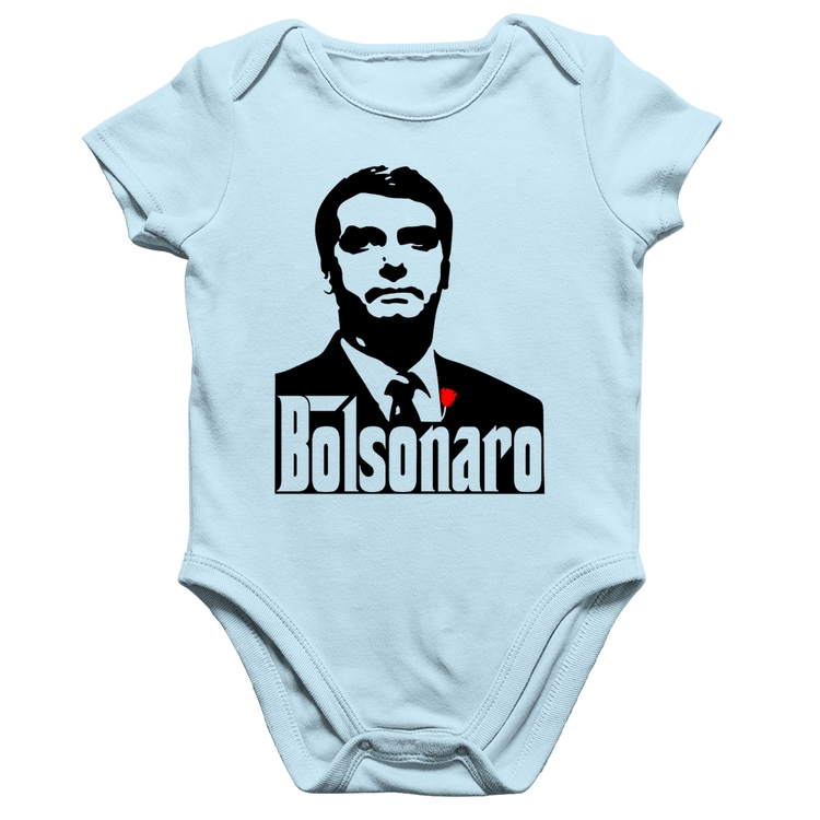 Body Bebê Algodão Bolsonaro O Poderoso Chefão - Azul Bebê